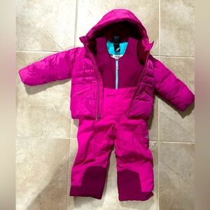 The North Face kids/toddler down jacket and matching bib snowpants set